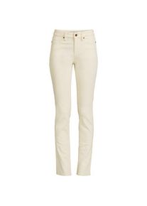 LANDS' END Naturfarbene Straight Fit Jeans Mid Waist, Damen,  Wei&szlig;, Elasthan/Baumwoll-Mischung/Polyester-Mischung, by Lands' End
