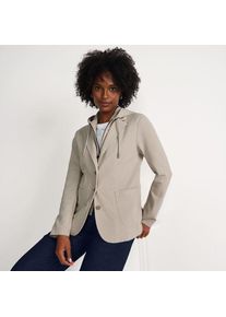 LANDS' END Strickblazer mit abnehmbarer Kapuze, Damen,  Wei&szlig;, Baumwoll-Mischung/Polyester-Mischung, by Lands' End