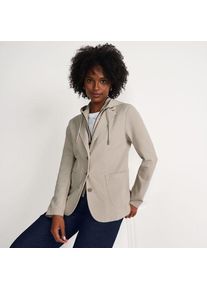LANDS' END Strickblazer mit abnehmbarer Kapuze, Damen,  Wei&szlig;, Baumwoll-Mischung/Polyester-Mischung, by Lands' End