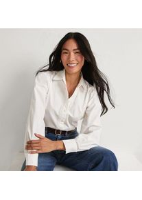 LANDS' END Bluse mit H&auml;kelborte aus Baumwolle, Damen,  Wei&szlig;, Baumwolle, by Lands' End