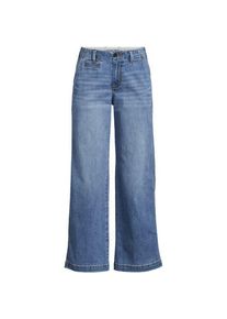 LANDS' END Kn&ouml;chellange Mid Waist Jeans mit weitem Bein, Damen,  Blau, Baumwolle/Elasthan/Polyester, by Lands' End