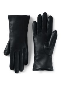 LANDS' END Lederhandschuhe mit Kaschmirfutter, Damen, size: regular, Schwarz, Kaschmir/Leder, by Lands' End