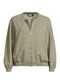 LANDS' END Softe Jersey-Bomberjacke, Damen,  Gr&uuml;n, Baumwolle/Polyester/Baumwoll-Mischung, by Lands' End