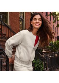 LANDS' END Softe Jersey-Bomberjacke, Damen,  Beige, Baumwolle/Polyester/Baumwoll-Mischung, by Lands' End