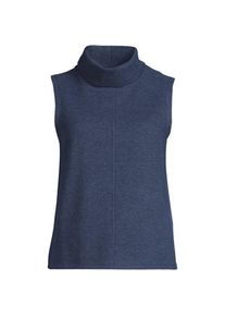 LANDS' END Softes &auml;rmelloses Jersey-Rollkragenshirt, Damen,  Blau, Baumwolle/Polyester/Baumwoll-Mischung, by Lands' End