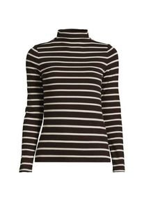 LANDS' END Softes Stehbund-Shirt, Damen,  Braun, Elasthan/Viskose/Viskose-Mischung, by Lands' End