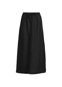 LANDS' END Leinen-Midirock, Damen,  Schwarz, Leinen, by Lands' End