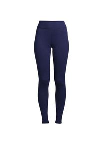 LANDS' END Leggings mit Pl&uuml;schfutter und Tasche SERIOUS SWEATS, Damen,  Blau, Baumwoll-Mischung/Polyester-Mischung, by Lands' End