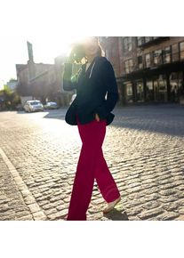 LANDS' END Webhose mit seitlichem Streifen, Damen,  Rot, Polyester/Polyester-Mischung, by Lands' End