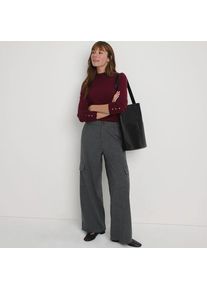 LANDS' END Cargohose aus weichem Twill, Damen,  Grau, Viskose/Polyester-Mischung, by Lands' End