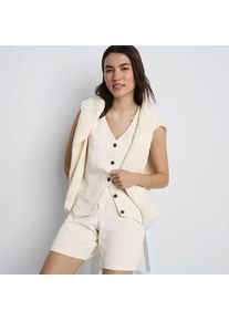 LANDS' END Bundfalten-Shorts aus Cr&ecirc;pe 18 cm, Damen,  Wei&szlig;, Baumwolle/Polyester, by Lands' End