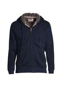 LANDS' END Sweat-Kapuzenjacke mit Teddyfleece-Innenseite, Herren,  Blau, Elasthan/Baumwoll-Mischung, by Lands' End