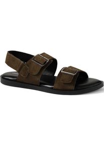 LANDS' END Leder-Sandalen mit Schnallen und Fersenriemen, Herren,  Beige, Leder, by Lands' End
