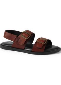 LANDS' END Leder-Sandalen mit Schnallen und Fersenriemen, Herren,  Braun, Leder, by Lands' End