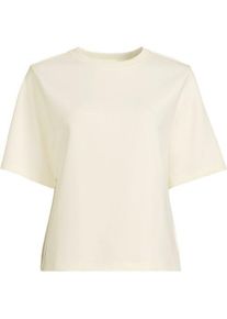 LANDS' END Samtweiches Shirt mit Rundhalsausschnitt, Damen,  Wei&szlig;, Baumwolle/Polyester-Mischung, by Lands' End