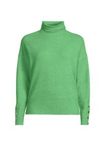 LANDS' END Soft Touch Stehkragenpullover mit &Auml;rmelkn&ouml;pfen, Damen,  Gr&uuml;n, Polyacryl/Woll-Mischung/Nylon-Mischung, by Lands' End