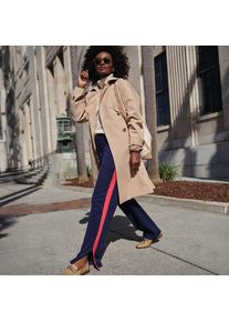 LANDS' END Gerade Jerseyhose mit Kontraststreifen, Damen,  Blau, Baumwolle, by Lands' End