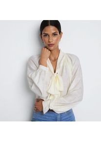 LANDS' END Schluppenbluse mit Ballon&auml;rmeln, Damen,  Wei&szlig;, Nylon/Viskose, by Lands' End