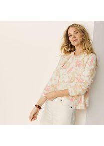 LANDS' END Cardigan aus Wimperngarn, Damen,  Wei&szlig;, Baumwolle/Nylon, by Lands' End