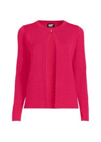 LANDS' END Cardigan mit Muschelrand, Damen,  Pink, Viskose/Viskose-Mischung/Polyester-Mischung, by Lands' End