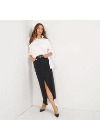 LANDS' END Soft Denim Maxirock, Damen,  Schwarz, Baumwolle/Baumwoll-Mischung, by Lands' End