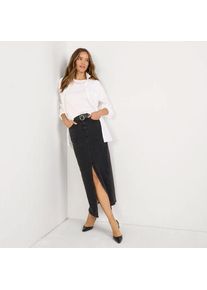 LANDS' END Soft Denim Maxirock, Damen,  Schwarz, Baumwolle/Baumwoll-Mischung, by Lands' End