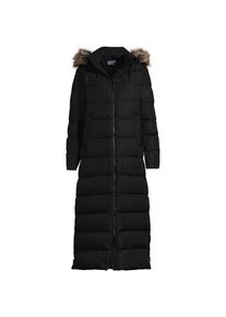 LANDS' END Maxi-Daunenmantel mit Kapuze, Damen,  Schwarz, Polyester, by Lands' End