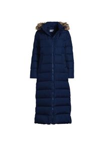 LANDS' END Maxi-Daunenmantel mit Kapuze, Damen,  Blau, Polyester, by Lands' End