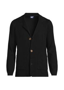 LANDS' END Sakko aus Baumwoll-Feinstrick, Herren,  Schwarz, Baumwolle, by Lands' End