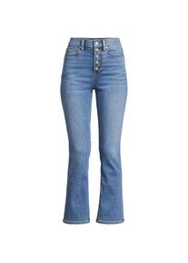 LANDS' END Kurze Denim-Schlagjeans, Damen,  Blau, Elasthan/Baumwoll-Mischung/Polyester-Mischung, by Lands' End