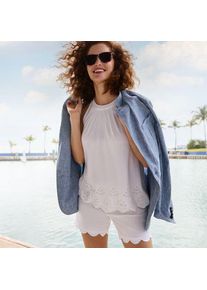 LANDS' END Chino-Shorts mit Wellensaum 12 cm, Damen,  Wei&szlig;, Baumwolle/Elasthan, by Lands' End