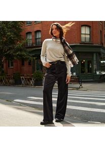 LANDS' END Breitcord-Hose High Waist mit weitem Bein, Damen,  Schwarz, Baumwoll-Mischung, by Lands' End