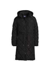 LANDS' END Steppmantel mit geraffter Taille, Damen,  Schwarz, by Lands' End