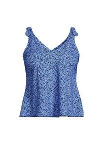 LANDS' END Tankini-Top mit geknoteten Tr&auml;gern und Flattersaum, Damen,  Blau, Elasthan/Nylon-Mischung, by Lands' End