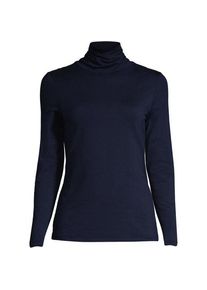 LANDS' END Rollkragenshirt aus Baumwoll/Modalmix, Damen,  Blau, Baumwolle/Elasthan/Baumwolle Modal, by Lands' End