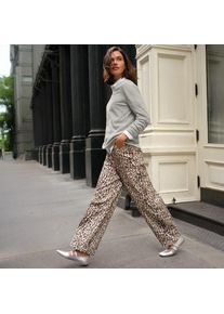 LANDS' END Weite Hose mit Leomuster, Damen,  Sonstige, Baumwolle/Baumwoll-Mischung, by Lands' End