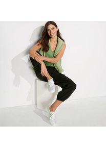 LANDS' END Plateau-Sneaker mit Glitzer, Damen,  Grau, Leder, by Lands' End