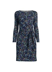 LANDS' END Baumwolle/Modal-Kleid mit Zierschleife, Damen,  Blau, Baumwolle Modal, by Lands' End