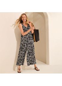 LANDS' END 7/8-Palazzohose Knitterfrei, Damen,  Schwarz, Polyester, by Lands' End