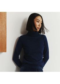 LANDS' END Rollkragen-Pullover aus Kaschmir, Damen,  Blau, Kaschmir, by Lands' End
