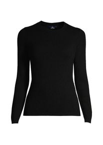 LANDS' END Kaschmir-Pullover mit rundem Ausschnitt, Damen,  Schwarz, Kaschmir, by Lands' End