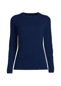 LANDS' END Kaschmir-Pullover mit rundem Ausschnitt, Damen,  Blau, Kaschmir, by Lands' End