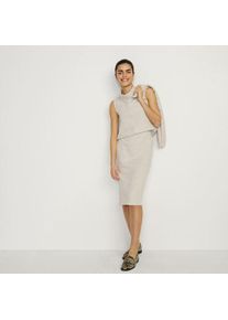 LANDS' END Softer Jersey-Midirock, Damen,  Beige, Baumwolle/Polyester/Baumwoll-Mischung, by Lands' End