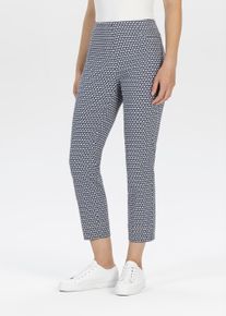 Stehmann Damen 3/4-Hosemarine,300, casual, Gr. 42, gemustert, Minimalmuster, Web, Obermaterial: 62% Viskose, 33% Polyamid, 5% Elasthan, Hosen, mit