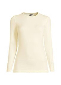 LANDS' END Stretch-THERMASKIN-Oberteil mit Rundhalsausschnitt, Damen,  Wei&szlig;, Elasthan/Polyester-Mischung, by Lands' End