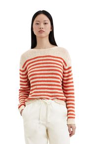 Marc O'Polo MARC O'POLO Damen Strickpulloverrot stripe, natural cotton, casual, Gr. S, geringelt, Strick, Obermaterial: 70% Baumwolle, 30% Polyester, Pullover