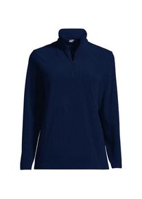 LANDS' END Anyweather Fleece-Pullover mit Rei&szlig;verschluss, Damen,  Blau, Polyester, by Lands' End