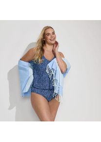 LANDS' END Tankini-Top mit geknoteten Tr&auml;gern und Flattersaum, Damen,  Blau, Elasthan/Nylon-Mischung, by Lands' End