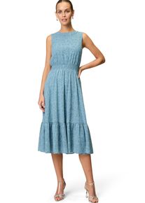 Zero Damen Midikleid "Zero Midikleid mit Volants"blaublau, casual, Gr. 42, bedruckt, Web, Obermaterial: 100% Polyester. Ärmelfutter: ohne Futter.,