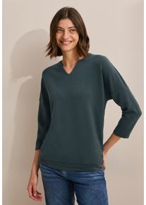 Cecil Damen Sweaterslate khaki, casual, Gr. M, unifarben, Sweatware, Obermaterial: 49% Polyester, 44% Modal, 7% Elasthan, Sweatshirts, 3/4-Arm mit